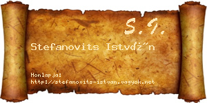 Stefanovits István névjegykártya