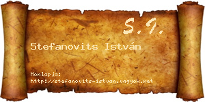 Stefanovits István névjegykártya