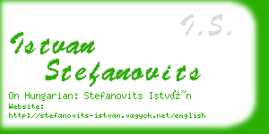 istvan stefanovits business card